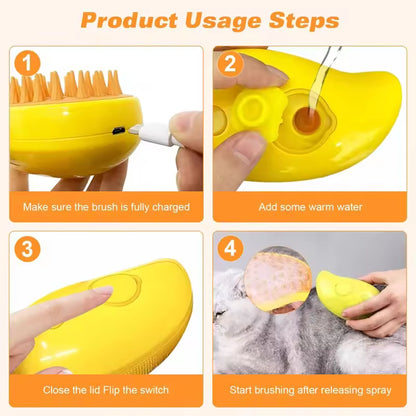 Cepillo vaporizador para mascotas